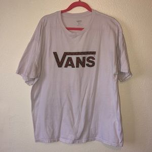 White Vans Checkered Logo T-shirt
